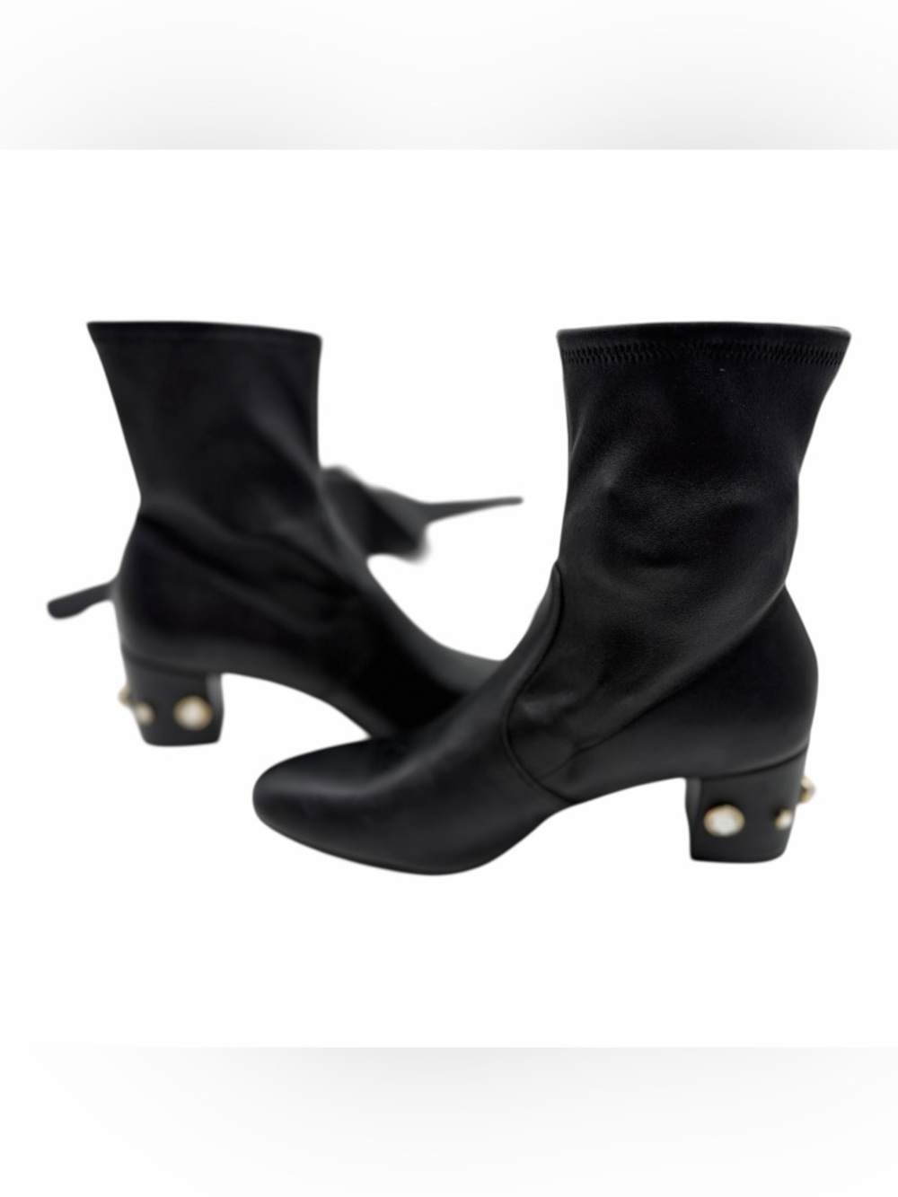 NWOT Stuart Weitzman Allshine 60 Embellished Ankle Boots Black - Picture 6 of 9